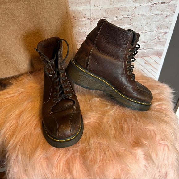 Dr. Martens Brown Leather Lace-Up Boots - Picture 2 of 9